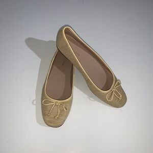 Cole Haan Grand 360 Shoes Womens 9 Beige Bow Ballet Flats Comfort Casual